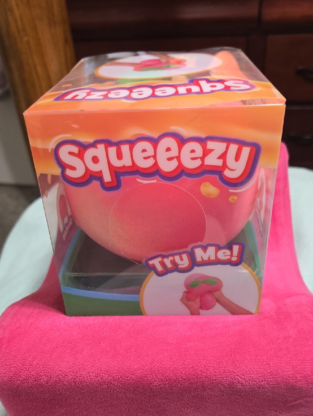 Squeezy Pink Peach Toy - Squeezy